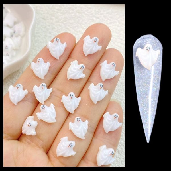 Halloween Ghost Nail Charms, Craft and Hair Bows x 1 Piece Design 1