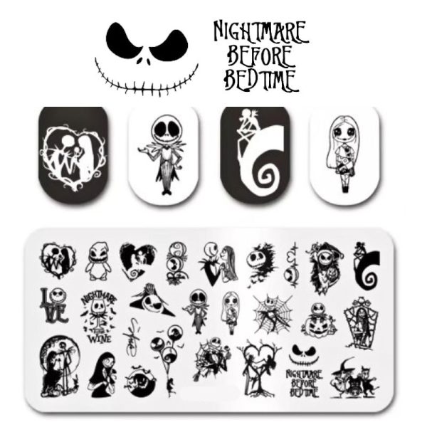 Nightmare Before Bedtime Halloween Nail Stamping Plate 237 - Image 2
