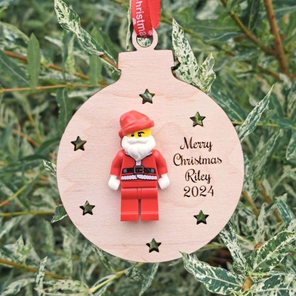 Lego Santa Personalised Christmas Bauble With Crystals, Lego Kids Santa Baubles, Lego Christmas Tree Decorations - Image 7