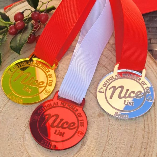 Santas Nice List Medal, Personalised Santa's Nice List Name Medal, Xmas Eve Box Gifts - Image 2