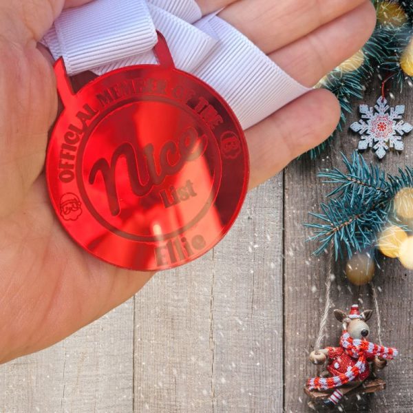 Santas Nice List Medal, Personalised Santa's Nice List Name Medal, Xmas Eve Box Gifts - Image 4