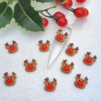 Reindeer Christmas Nail Art Charms, Acrylic Reindeer Craft Charms Design 2