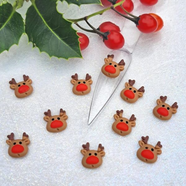 Reindeer Christmas Nail Art Charms, Acrylic Reindeer Craft Charms Design 2
