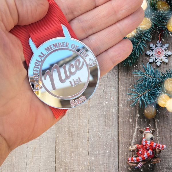 Santas Nice List Medal, Personalised Santa's Nice List Name Medal, Xmas Eve Box Gifts - Image 5