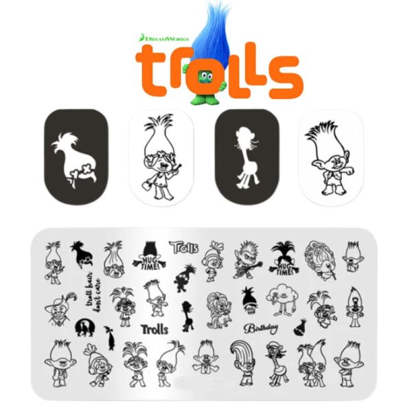 Trolls Nail Art Stamping Plate 207 Troll Nail Stamping Plates - Image 2