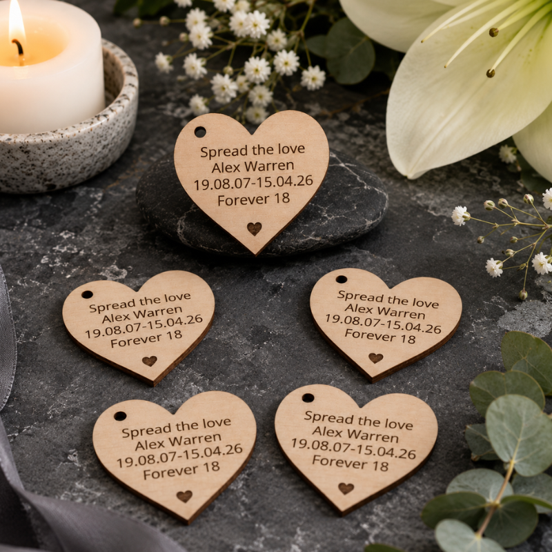 Funeral Favours Personalised Memorial Tributes Remembrance In Loving Memory Tokens, Memory Keepsake Pocket Hug - Image 32