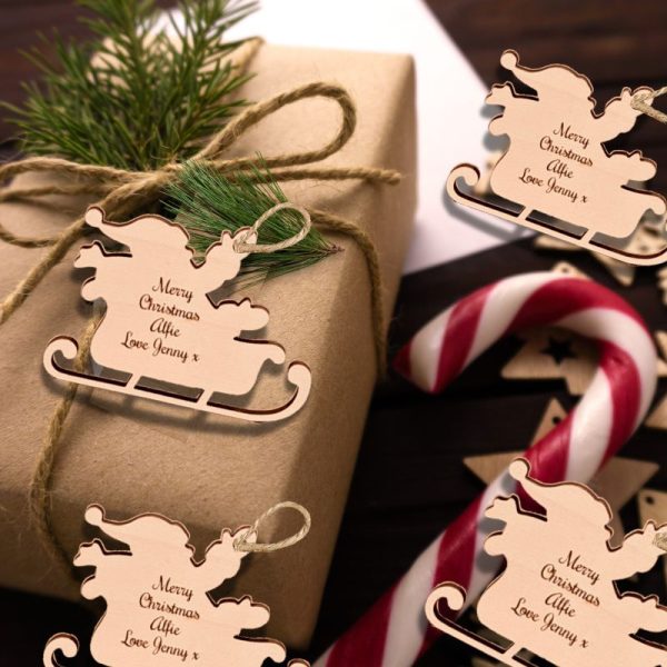Wooden Sleigh Gift Tags