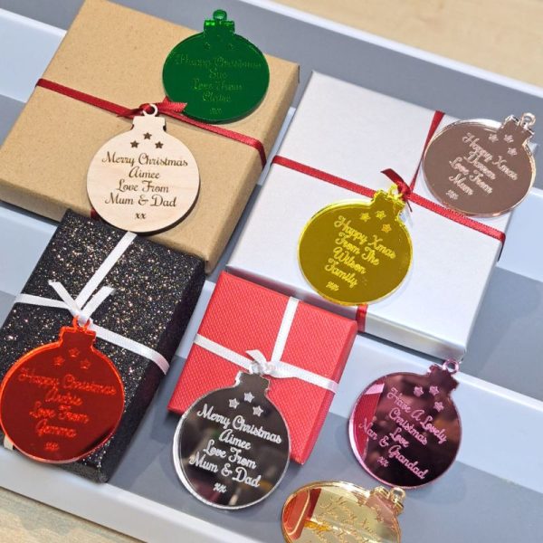 Bauble Personalised Christmas Gift Tags, Xmas Present Gift Tags, Xmas Wrapping Tags, Xmas Wedding Present Gift Card Tags - Image 5