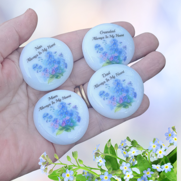 Bereavement Hug Pebble Forget Me Not Bouquet