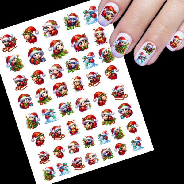 Christmas Ladybird Ladybug Water Decals