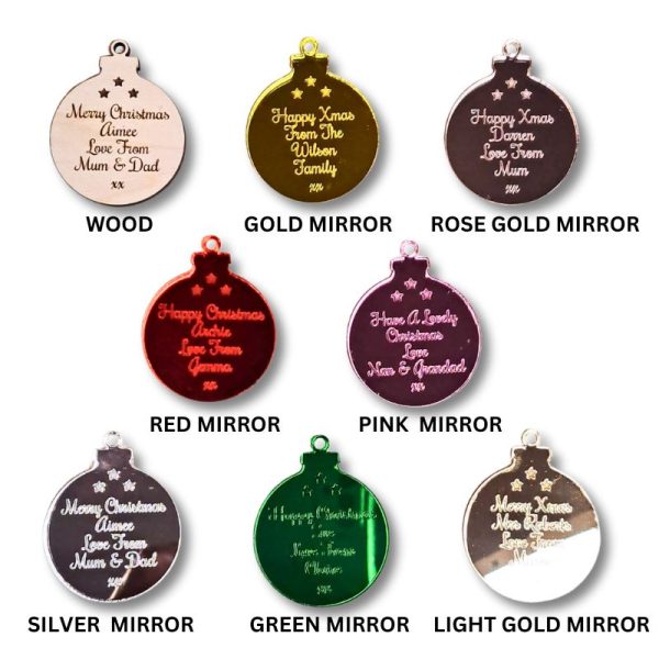 Bauble Personalised Christmas Gift Tags, Xmas Present Gift Tags, Xmas Wrapping Tags, Xmas Wedding Present Gift Card Tags - Image 2
