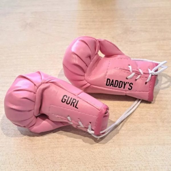 Personalised Pink Mini Boxing Gloves For Cars & Gifts, Baby Gift Ideas, Xmas Gifts For Her - Image 4