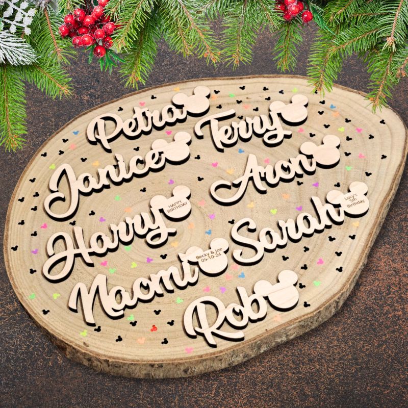 Disney Personalised Wooden Names, Mickey Mouse Name Tags, Disney Wedding Place Names, Wedding Table Decor, Wedding Cake Topper Names - Image 6