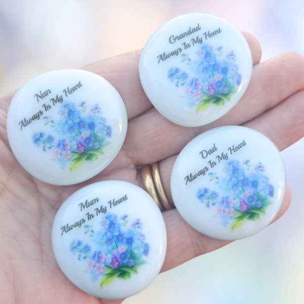 Family Bereavement Pebble Forget Me Not Pocket Hug Pebble Family Loss Gift Keepsake Memorial Gift Memory Pebbles - Image 2
