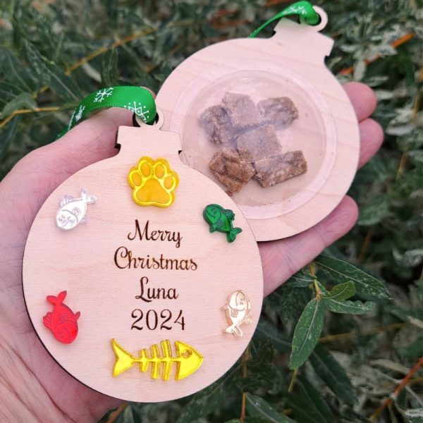 Personalised Cat Christmas Baubles, Pet Xmas Tree Baubles, Xmas Treat Cat Gifts, Kitten Xmas Decorations - Image 2