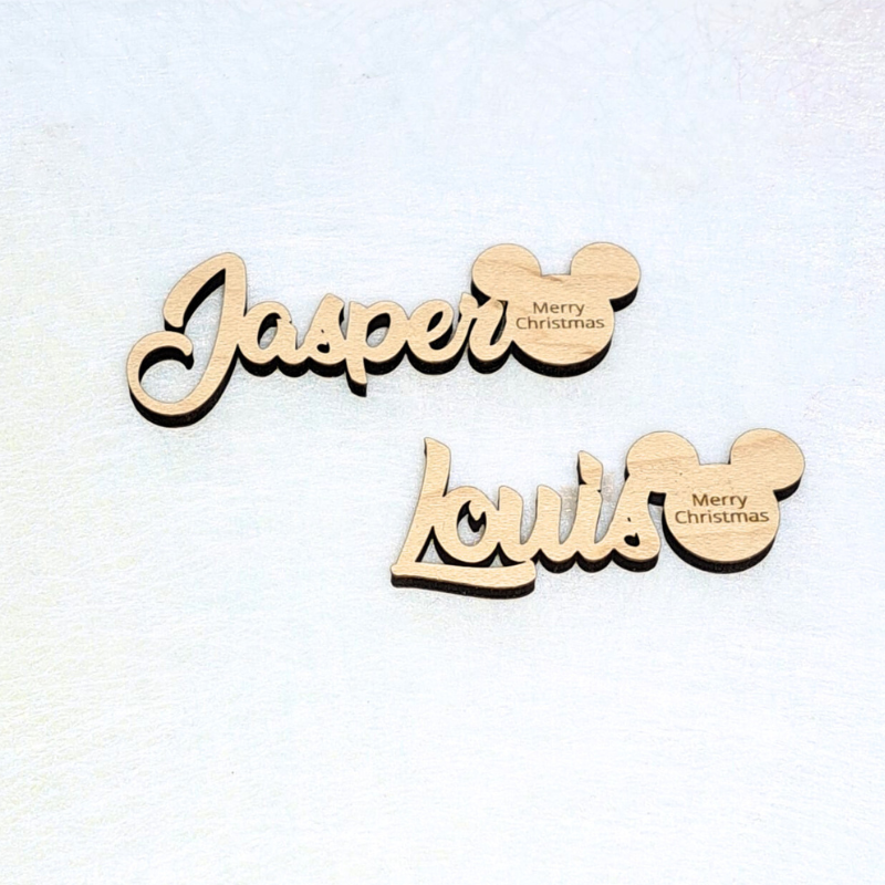 Disney Personalised Wooden Names, Mickey Mouse Name Tags, Disney Wedding Place Names, Wedding Table Decor, Wedding Cake Topper Names - Image 3