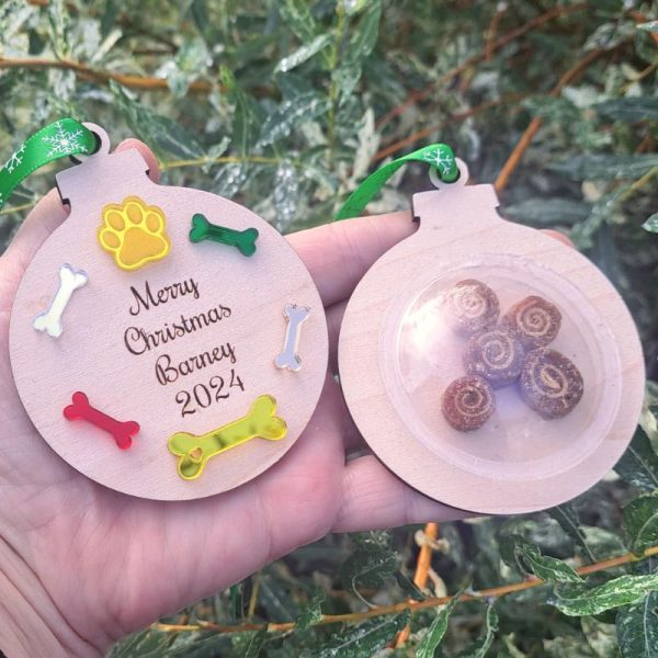 Personalised Dog Christmas Baubles, Pet Xmas Tree Baubles, Xmas Treat Puppy Gifts - Image 2