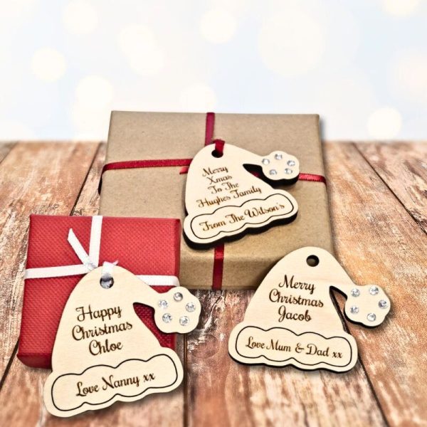 Personalised Santa Hat Christmas Gift Tag