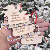 Wooden And Crystals Sleigh baubles