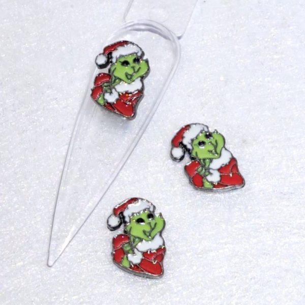 The Grinch Nail Art Charms, The Grinch Xmas Alloy Nail Charms x 1 Piece Design 6