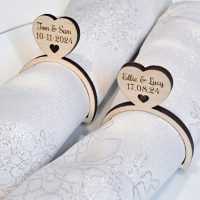 Personalised Wooden Wedding Napkin Ring holders