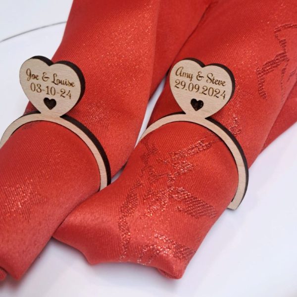 Personalised Wedding Napkin Rings, Wedding Place Settings, Xmas Wedding Table Guest Names - Image 4