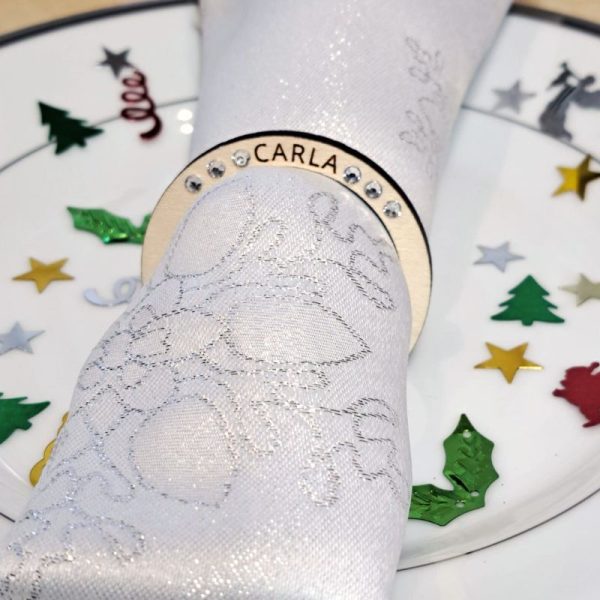 Christmas Napkin Rings, Personalised Place Settings, Crystal Table Decor Placenames, Xmas Wedding Table Names - Image 2