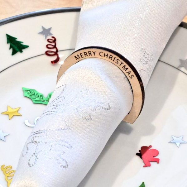 Christmas Napkin Rings, Personalised Place Settings, Crystal Table Decor Placenames, Xmas Wedding Table Names - Image 3