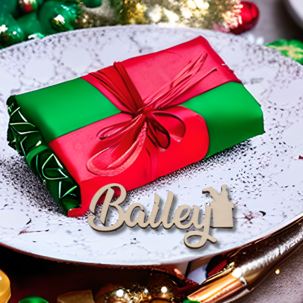 Personalised Wooden Christmas Place Names, Xmas Table Decor, Santa Xmas Names, Cake Toppers, Xmas Wedding Names - Image 2