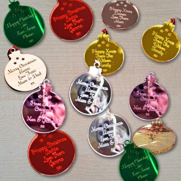 Bauble Personalised Christmas Gift Tags, Xmas Present Gift Tags, Xmas Wrapping Tags, Xmas Wedding Present Gift Card Tags - Image 4