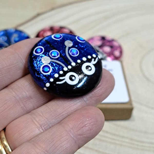 Ladybird Pocket Hug Pebble, Hand Painted Ladybug Glass Pebble Xmas Stocking Filler Friend Gift - Image 4