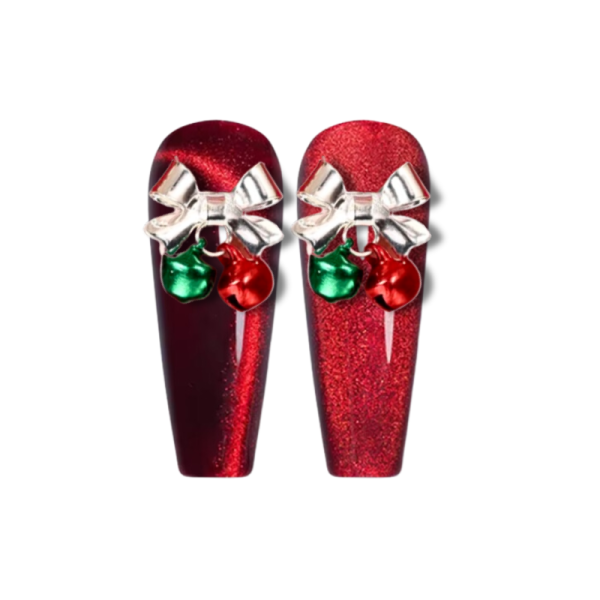 Bow And Bells Christmas Nail Art Charms, Xmas Craft Charms - Image 4