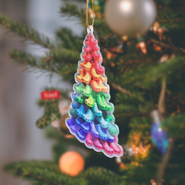 Crocs Christmas Tree Bauble, Novelty Crocs Christmas Tree 2D FLAT Ornament, Crocin' Around The Christmas Tree Xmas Decoration - Image 4