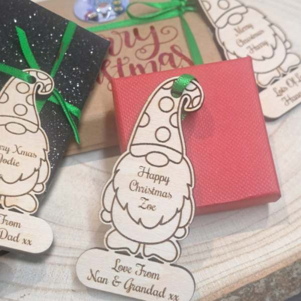 Gnome Personalised Christmas Gift Tags, Gnome Xmas Present Gift Tags, Gnomes Xmas Wrapping Tag - Image 4