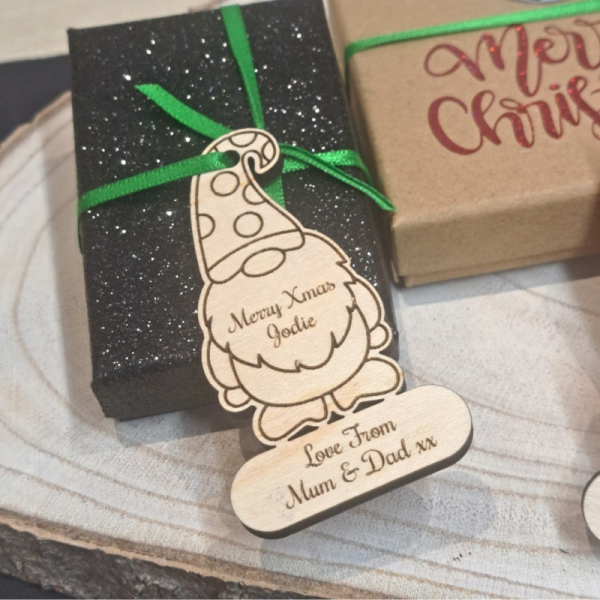 Gnome Personalised Christmas Gift Tags, Gnome Xmas Present Gift Tags, Gnomes Xmas Wrapping Tag - Image 2