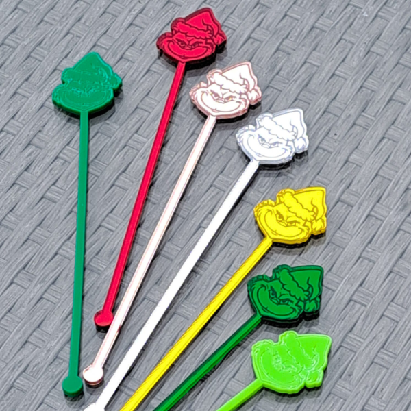 The Grinch Drinks Stirrers, Personalised Grinch Christmas Drinks Stirrers, Xmas Party Swizzel Sticks - Image 6