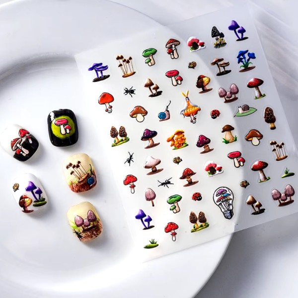 Toadstool Nail Art Stickers Design 206