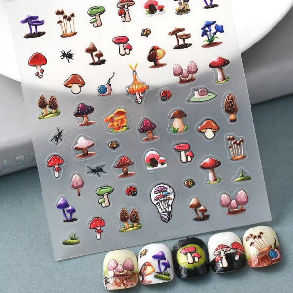 Toadstool Nail Art Stickers Design 206 - Image 2