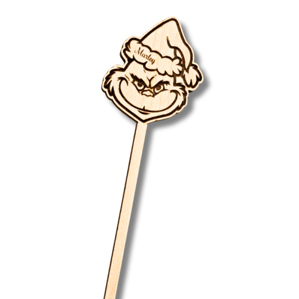 The Grinch Drinks Stirrers, Personalised Grinch Christmas Drinks Stirrers, Xmas Party Swizzel Sticks - Image 3
