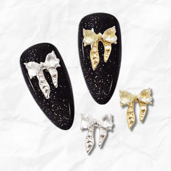 Bow With Crystals Nail Art Charm