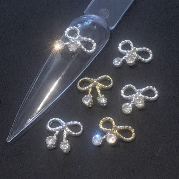 Bow With Crystals Nail Art Charms Design 5