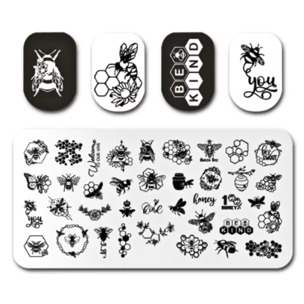 Bumble Bee Nail Art Stamping Plate Design 189
