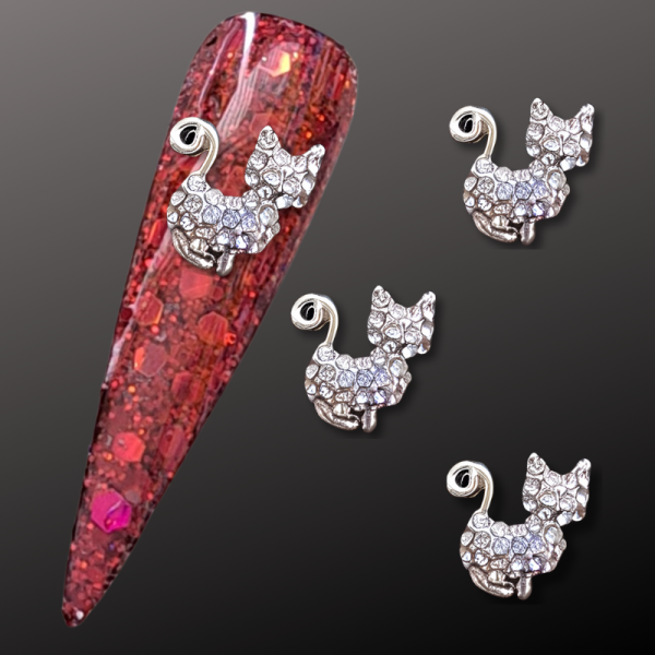 Crystal Cat Nail Art Charms, Kitten Nail Art Charms - Image 2