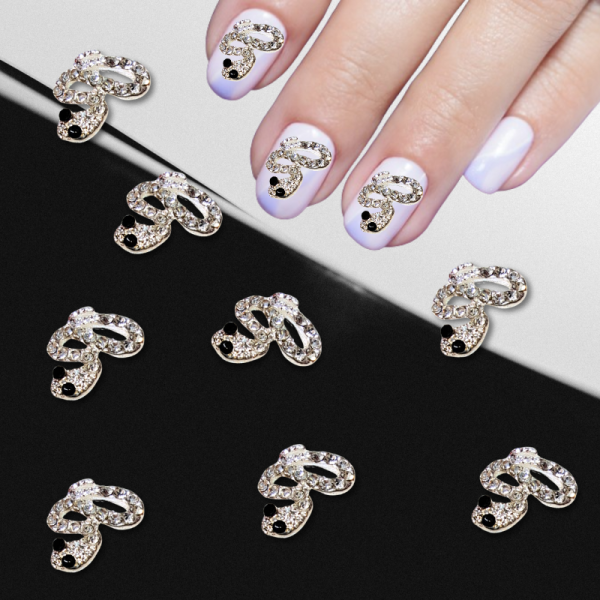 Crystal Snake Nail Art Charms Design 3