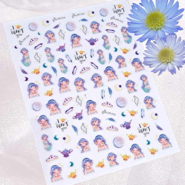 Disney Princess Jasmine Nail Art Stickers Design 268
