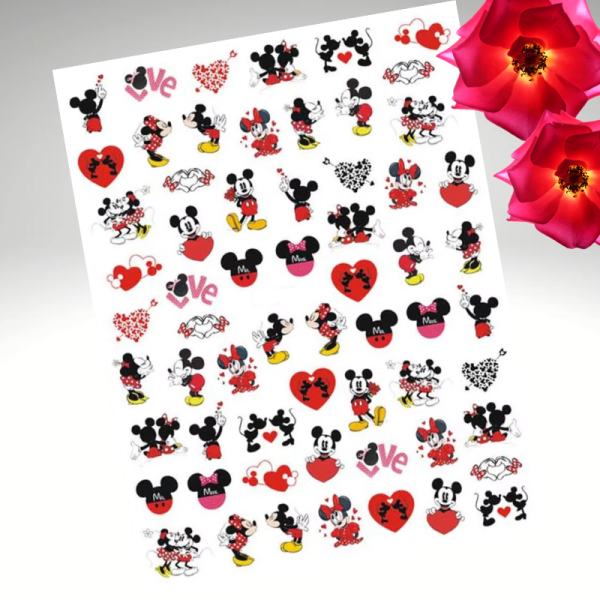 Disney Valentine Mickey And Minnie Mouse Art Stickers Design 962