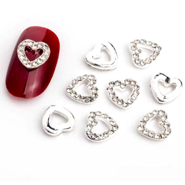 Heart Crystal Nail Art Charms Design 3
