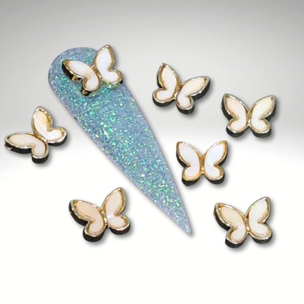 Ivory Butterfly Nail Art Charms Design 3 Butterfly Craft Charms