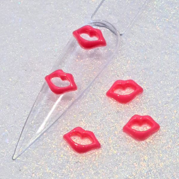 Pink Lips Nail Art Resin Charms