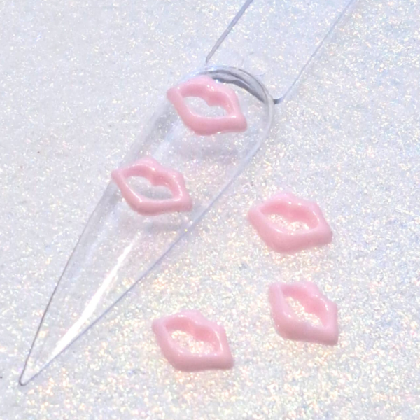 Pale Pink Lip Nail Art Resin Charms